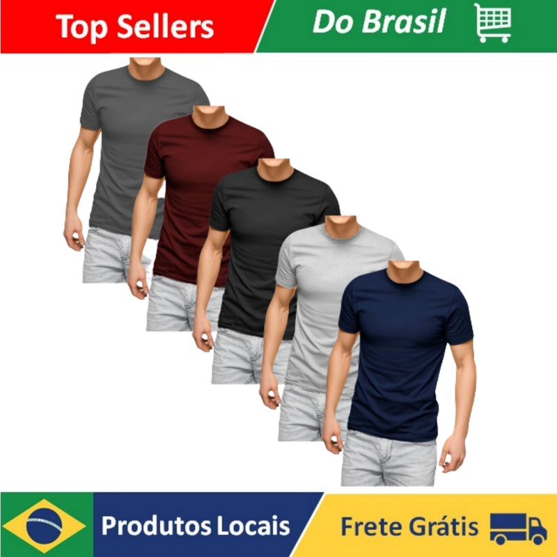 CAMISETA MASCULINA BÁSICA DE ALGODÃO.